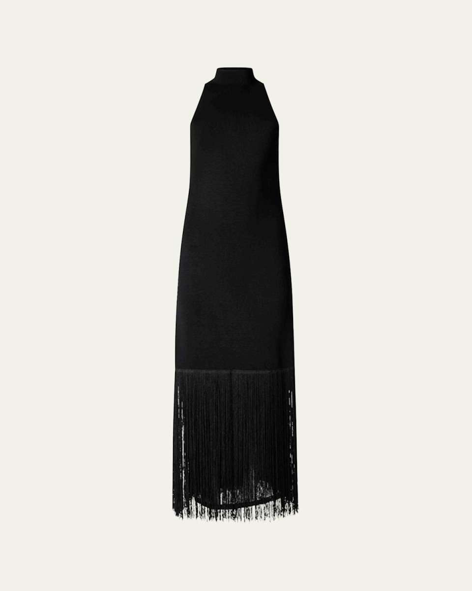 Fringe High-Neck Dress